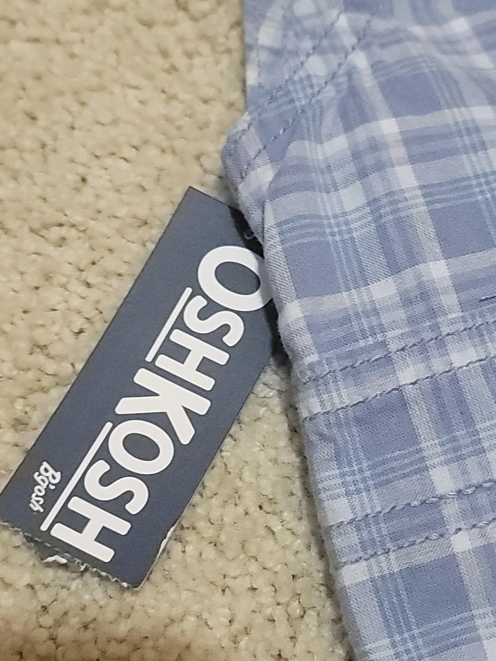 6M OshKosh B'gosh Blue and White Plaid Overalls